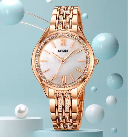 Latest Fancy Casual Stainless Steel Top Luxury Brand Hand Wrist Quartz Lady Watch for Women with Bracelet