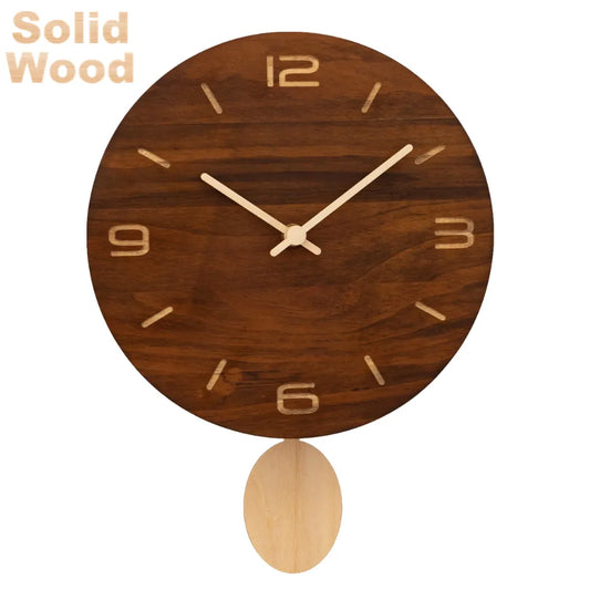 Home Decorative Modern Brief Wooden Pendulum Hot Sale Gift Wooden Wall Clock