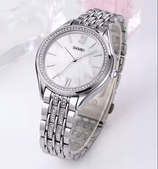 Latest Fancy Casual Stainless Steel Top Luxury Brand Hand Wrist Quartz Lady Watch for Women with Bracelet