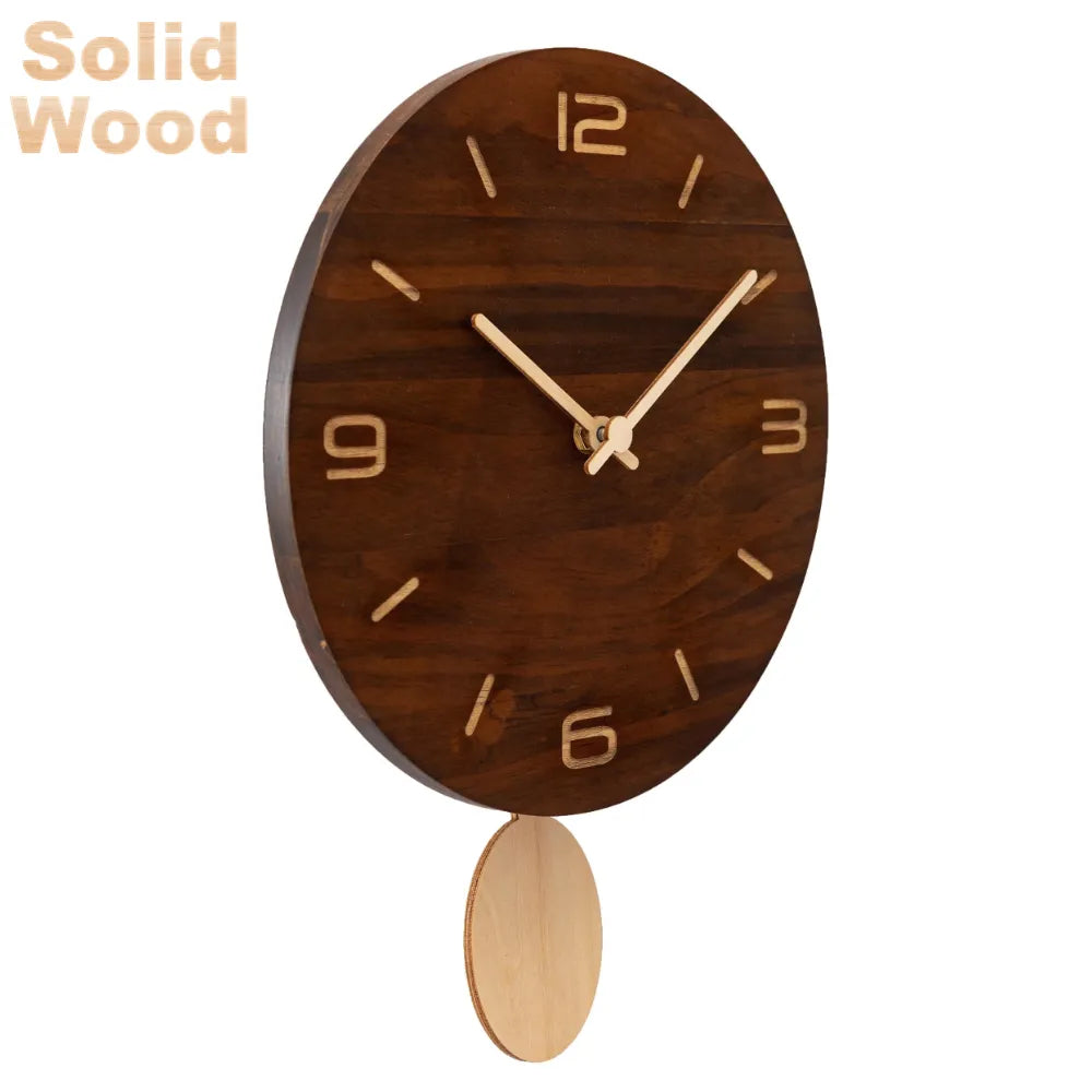 Home Decorative Modern Brief Wooden Pendulum Hot Sale Gift Wooden Wall Clock