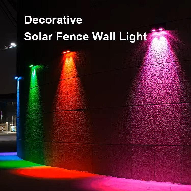 2024 Ip65 Waterproof Interaction Rgb Warm Wall Mounted Fence Indoor Décor Powered Exterior LED Garden Solar Wall Lights Outdoor