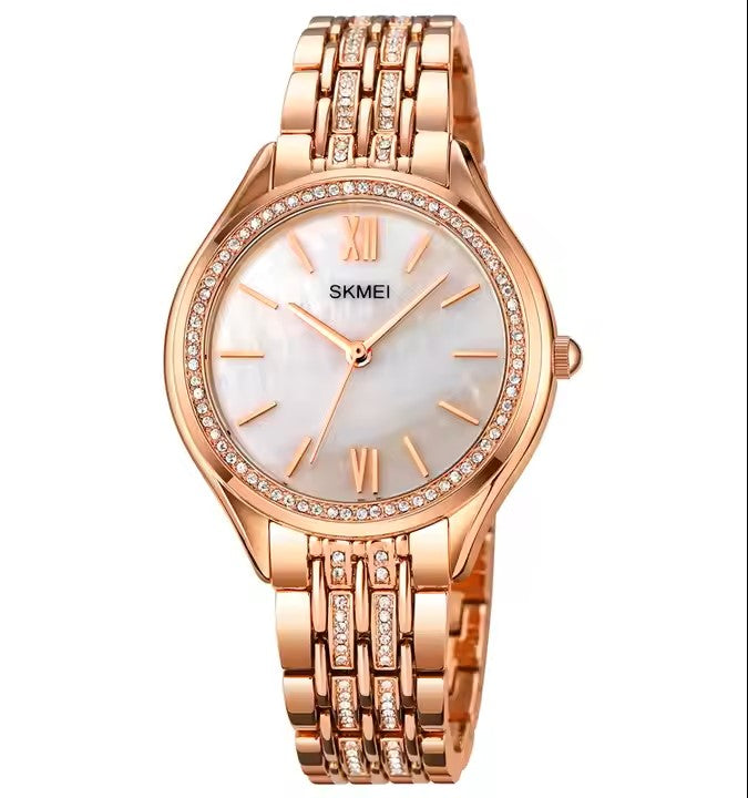 Latest Fancy Casual Stainless Steel Top Luxury Brand Hand Wrist Quartz Lady Watch for Women with Bracelet