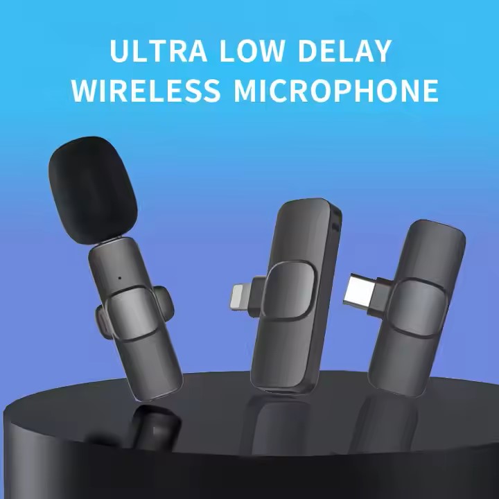 New Arrival voice recorder Microphone Lavalier 2-in-1 Portable Mini outdoor wireless recording microphone