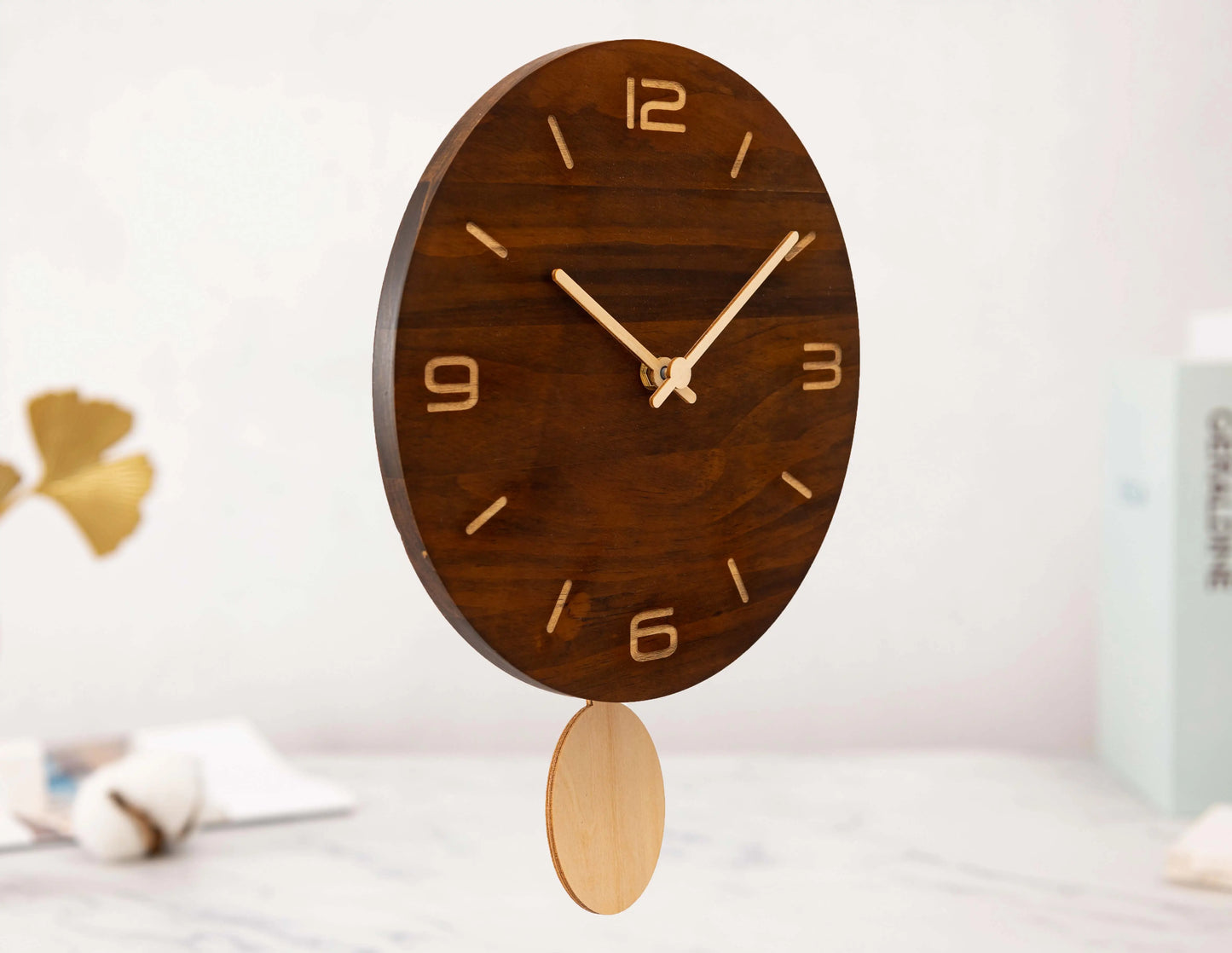 Home Decorative Modern Brief Wooden Pendulum Hot Sale Gift Wooden Wall Clock