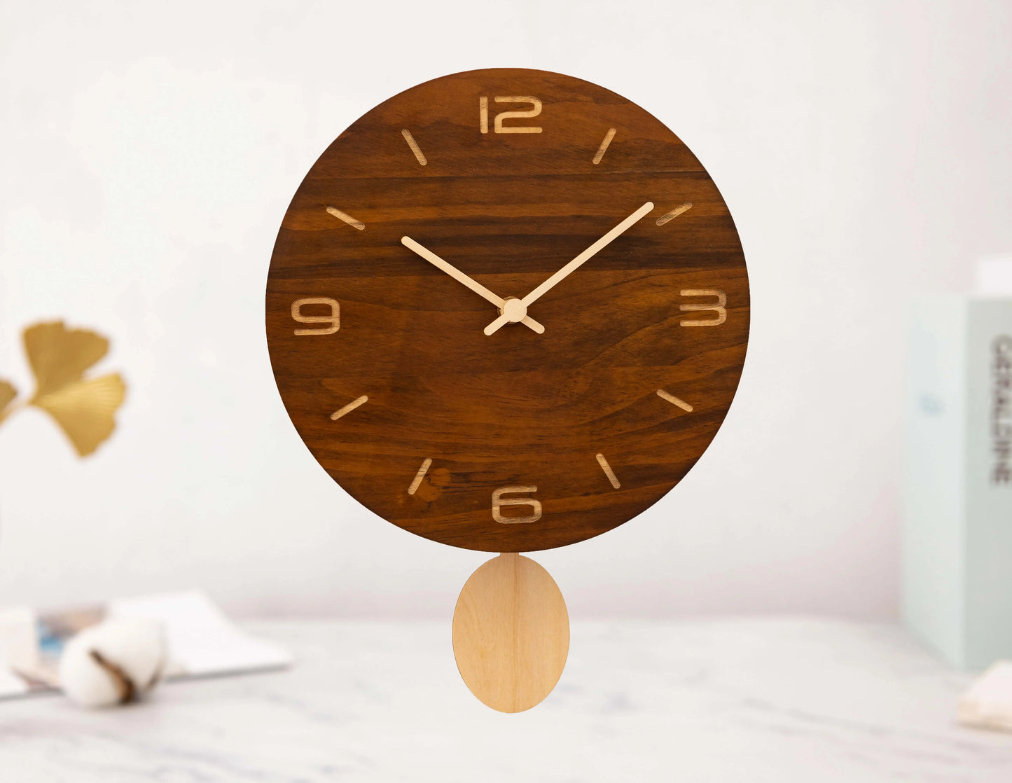 Home Decorative Modern Brief Wooden Pendulum Hot Sale Gift Wooden Wall Clock