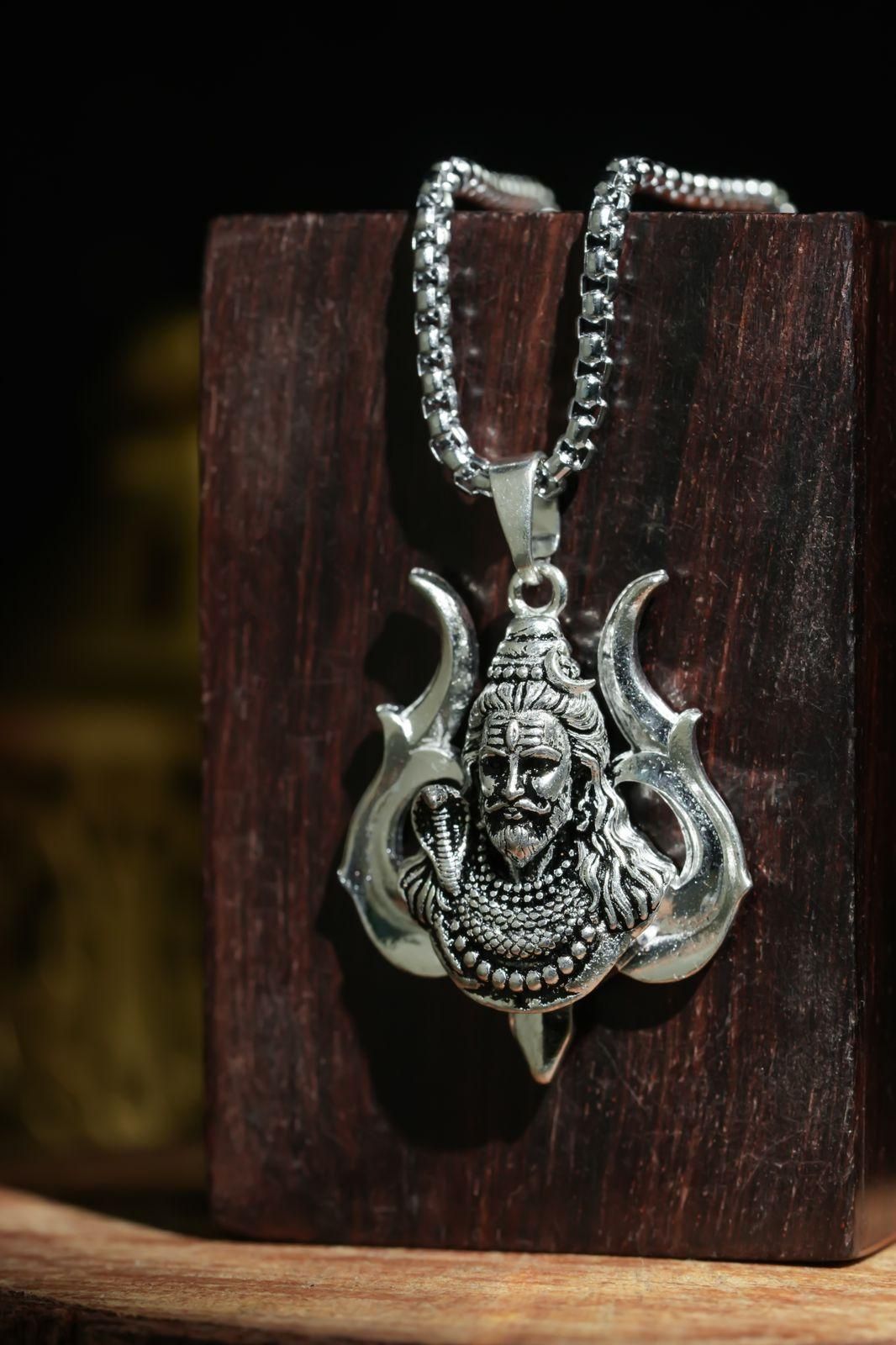 Shiv Trishul Pendant With Chain