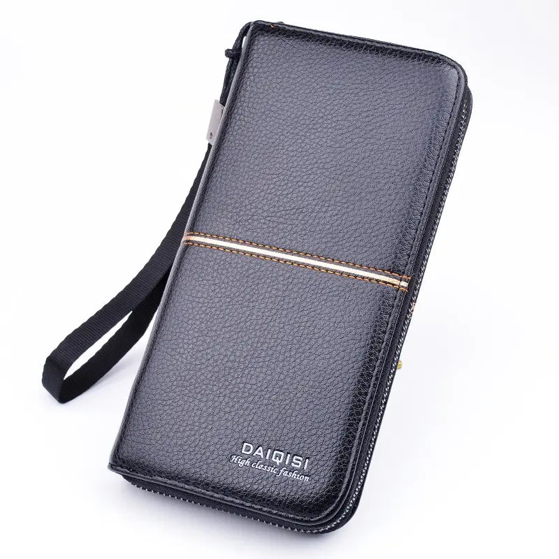 fashionable manufacturers premium designer slim luxury card money holder purse long leather unisex wallet with strap